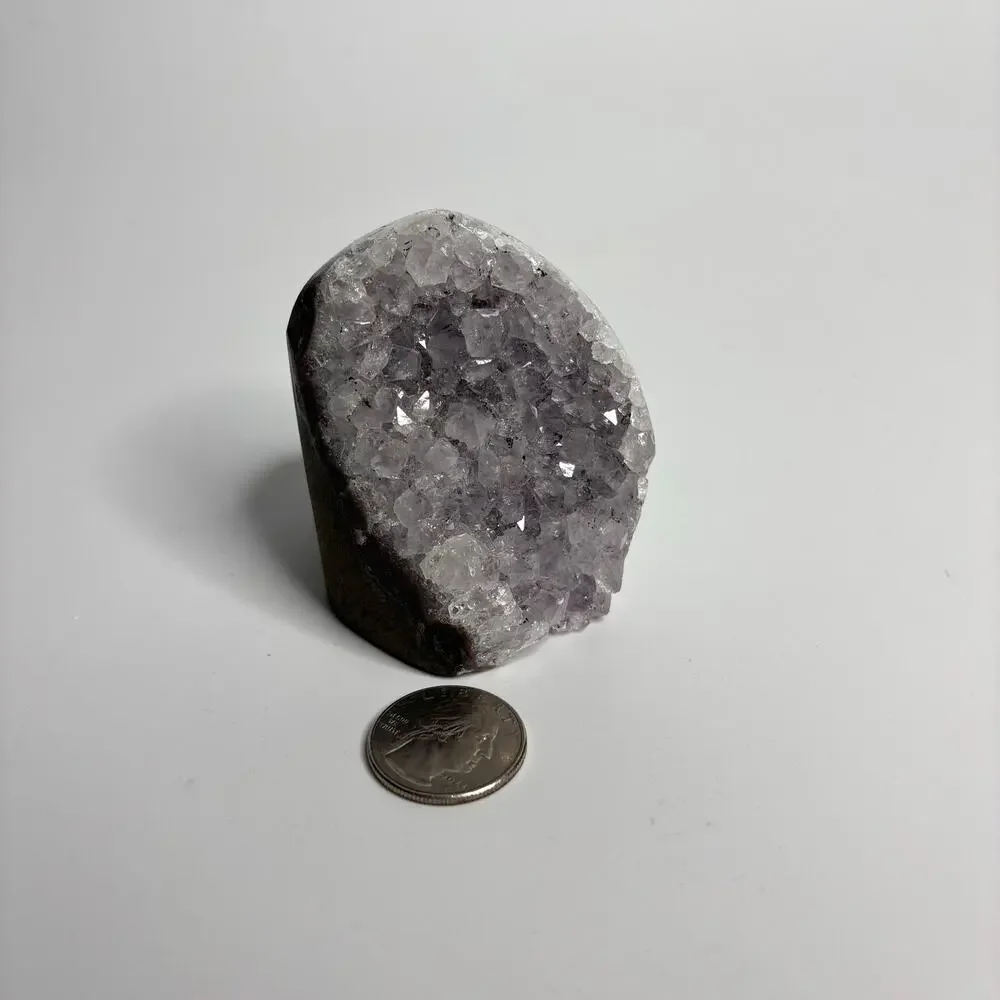Natural Pale Amethyst Geode Cut Base Standing Cluster